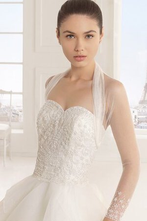 Robe de mariée exclusif ligne a avec perle en dentelle manche nulle - Photo 3