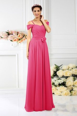 Robe demoiselle d'honneur plissage de princesse manche nulle en chiffon avec zip - Photo 11