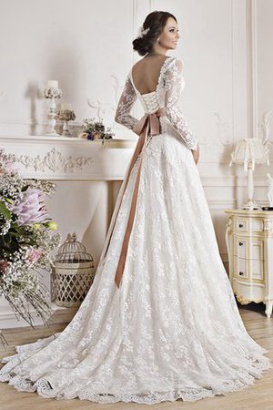 Abito da Sposa V-Scollo Coda A Strascico Corto in Pizzo Elegante A-Line A Terra - Foto 4