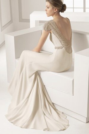 Abito da Sposa Profondo V-scollo Semplice Tubino Barchetta originale con Perline - Foto 2