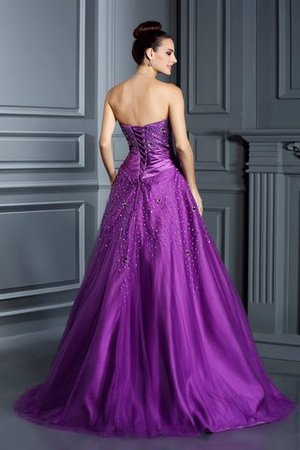 Robe de quinceanera en satin de mode de bal avec lacets de col en cœur avec perle - Photo 2