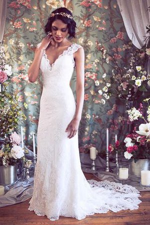 Robe de mariée sexy chic plissé avec manche épeules enveloppants avec bouton - Photo 2