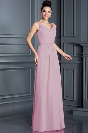 Robe demoiselle d'honneur longue de princesse en chiffon fermeutre eclair a-ligne - Photo 22