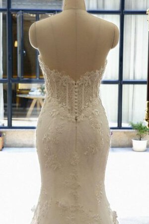 Abito da Sposa Cerniera A Terra con Applique in Pizzo Lungo Senza Maniche - Foto 3