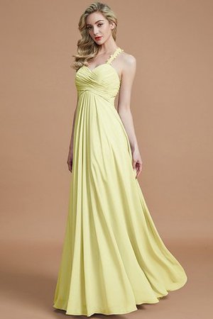 Robe demoiselle d'honneur avec zip jusqu'au sol manche nulle avec chiffon ruché - Photo 14