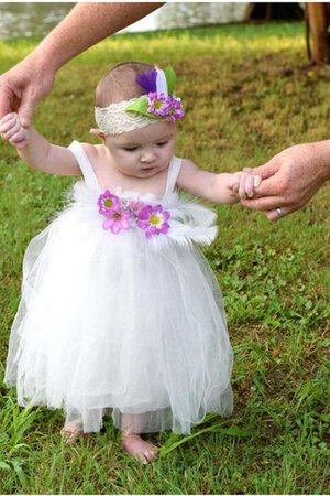 Robe de cortège enfant avec ruban de lotus avec fleurs ceinture de tour de ceinture empire - Photo 1