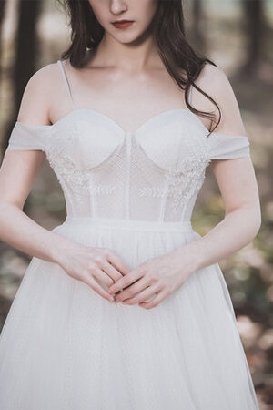 Abito da sposa a-line bellissimo a sala naturale spazzola treno elegante - Foto 6