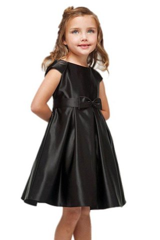 Robe de cortège enfant plissé avec nœud a-ligne avec manche épeules enveloppants - Photo 1