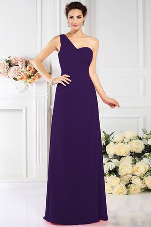 Robe demoiselle d'honneur plissé avec zip en chiffon au drapée a-ligne - Photo 14