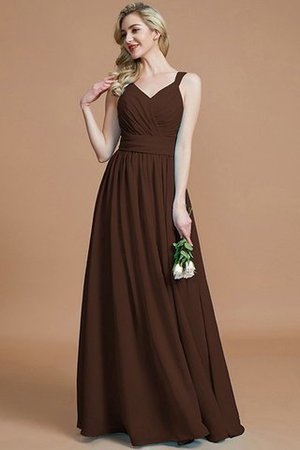 Robe demoiselle d'honneur naturel avec chiffon ligne a v encolure - Photo 13