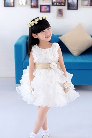 Abito da Cerimonia Bambini Principessa Mini Naturale con Fiore A-Line - Foto 1