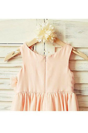 Robe de cortège enfant naturel bandouliere spaghetti de princesse ruché en chiffon - Photo 5