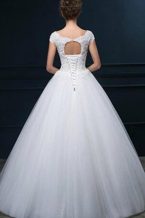 Abito da Sposa V-Scollo Senza Maniche A-Line in pizzo con paillette Allacciato - Foto 1