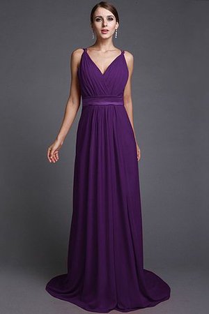 Robe demoiselle d'honneur longue de lotus avec chiffon fermeutre eclair manche nulle - Photo 11