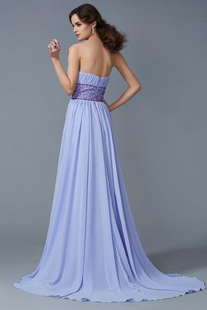 Robe de soirée longue avec perle avec sans manches avec zip en chiffon - Photo 2