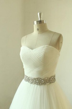 Robe de mariée sexy manche nulle avec perle ceinture textile en tulle - Photo 4