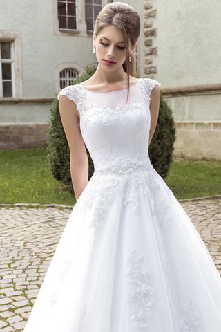 Robe de mariée plissage ligne a jusqu'au sol appliques cordon - Photo 2