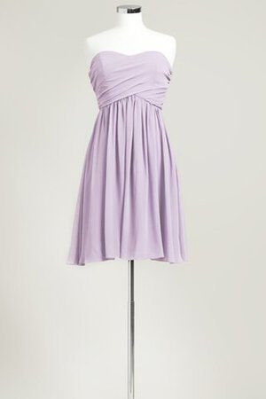 Robe demoiselle d'honneur courte plissé col en forme de cœur avec chiffon ruché - Photo 22