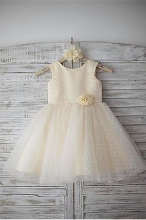 Robe de cortège enfant naturel col u profond jusqu'au sol fermeutre eclair en tulle - Photo 2