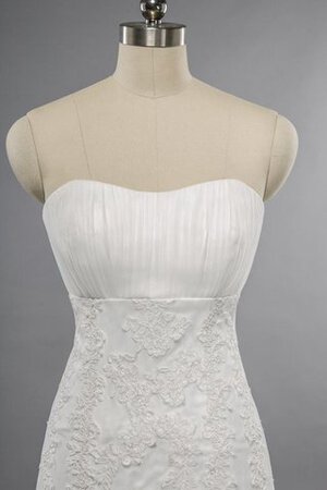 Robe de mariée longueru au niveau de sol manche nulle decoration en fleur de sirène en tulle - Photo 3