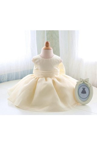 Robe de cortège enfant en organza manche nulle de mode de bal ruché col u profond - Photo 2