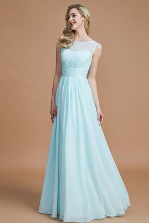 Robe demoiselle d'honneur naturel avec sans manches ligne a en chiffon de princesse - Photo 3