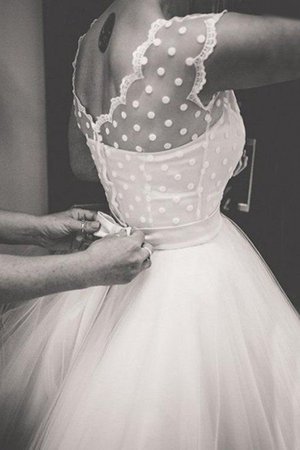 Robe de mariée de mode de bal encolure ronde haute qualité manche nulle simple - Photo 2