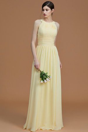 Robe demoiselle d'honneur avec zip a-ligne de princesse en chiffon manche nulle - Photo 5