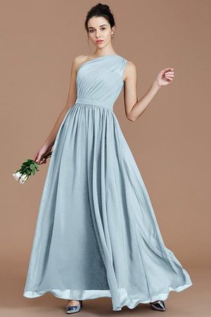 Robe demoiselle d'honneur naturel en chiffon ruché ligne a d'épaule asymétrique - Photo 22