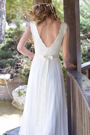 Abito da Sposa in pizzo con Fusciacca Profondo V-scollo in Chiffon A-Line Semplice - Foto 3