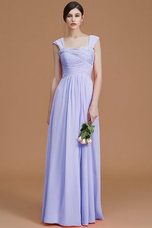 Robe demoiselle d'honneur naturel avec sans manches en chiffon a-ligne ruché - Photo 23