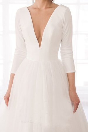 Abito da sposa mini semplice a-line squisito v-scollo pomposo - Foto 5