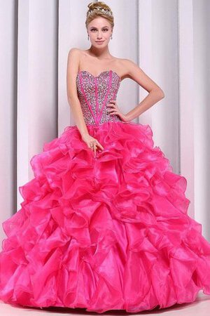 Abito Quinceanera Ball Gown Senza Maniche Naturale con Perline Moderno senza strap - Foto 2