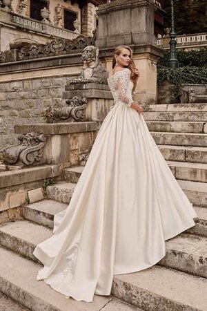 Robe de mariée intemporel modeste plissé ceinture avec nœud - Photo 3