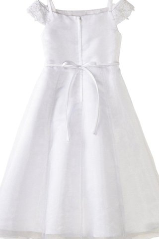 Abito da Cerimonia Bambini Senza Maniche in Taffeta Cerniera A-Line alta vita con Applique - Foto 2