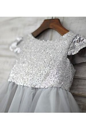 Robe de cortège enfant naturel de princesse col u profond en tulle avec fleurs - Photo 4