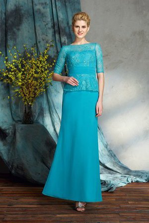 Natürliche Taile Chiffon Ärmelloses Bateau Bodenlanges Brautmutterkleid - Bild 1