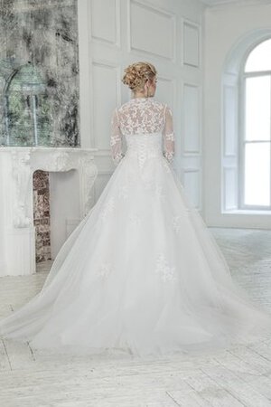 Abito da Sposa con Applique in Pizzo A-Line Lungo conservatore senza strap - Foto 3