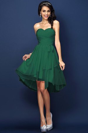 Robe demoiselle d'honneur plissé avec chiffon ligne a manche nulle de col en cœur - Photo 9