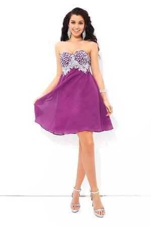 Prinzessin Normale Taille Chiffon Mini Cocktailkleid mit Reißverschluss - Bild 4