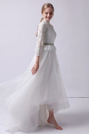 Abito da sposa moda sogno lupetto naturale spazzola treno in tulle - Foto 6