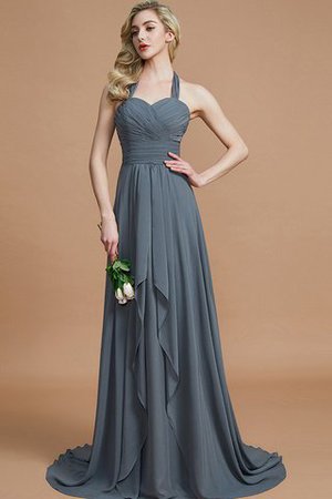 Robe demoiselle d'honneur naturel de dos nu de princesse en chiffon a-ligne - Photo 2