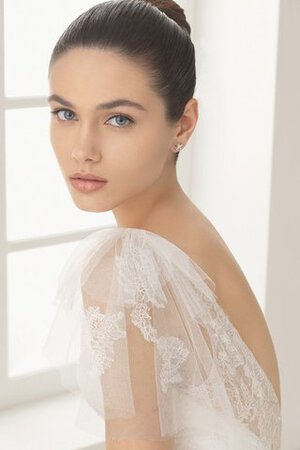 Abito da Sposa Pudica con Manica Corte V-Scollo a Sala A-Line Chiffon Coperta - Foto 3