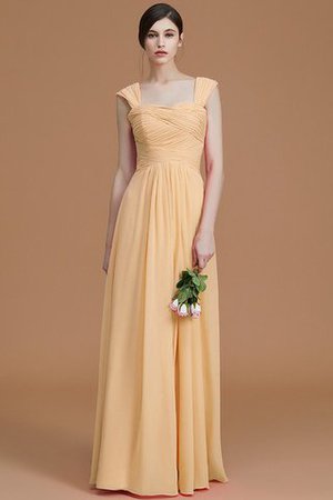 Robe demoiselle d'honneur naturel avec sans manches en chiffon a-ligne ruché - Photo 17