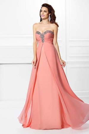 Chiffon A-Linie Ärmelloses Herz-Ausschnitt Anständiges Abendkleid - Bild 7