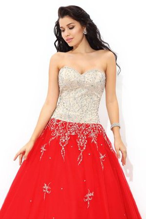 Ärmelloses Satin Anständiges Formelles Quinceanera Kleid mit Rücken Schnürung - Bild 4