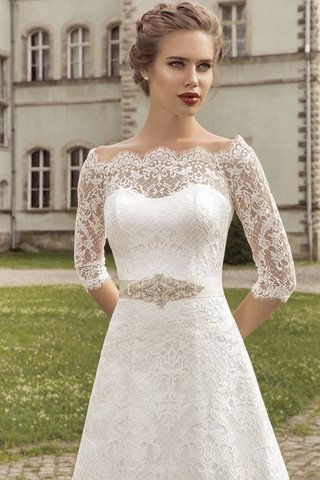 Robe de mariée festonné discrete simple ceinture a-ligne - Photo 2