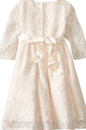 Robe de cortège enfant avec zip en 3/4 manche encolure ronde avec nœud à boucles ligne a - Photo 2