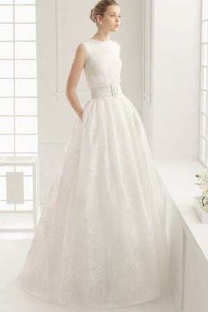 Robe de mariée formelle delicat manche nulle au niveau de cou avec mousseline - Photo 1