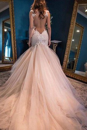 Abito da Sposa Spazzola Treno con Piega con Applique Romantico Conotta lusso - Foto 2